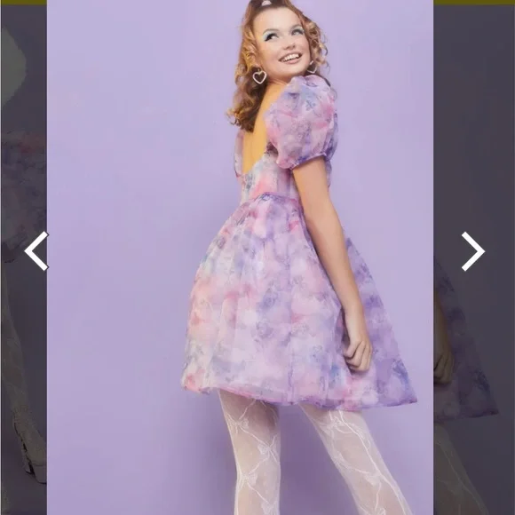 NWOT Dolls Kill Sugar Thrillz On Cloud Nine Baby Doll Dress - Picture 5 of 9